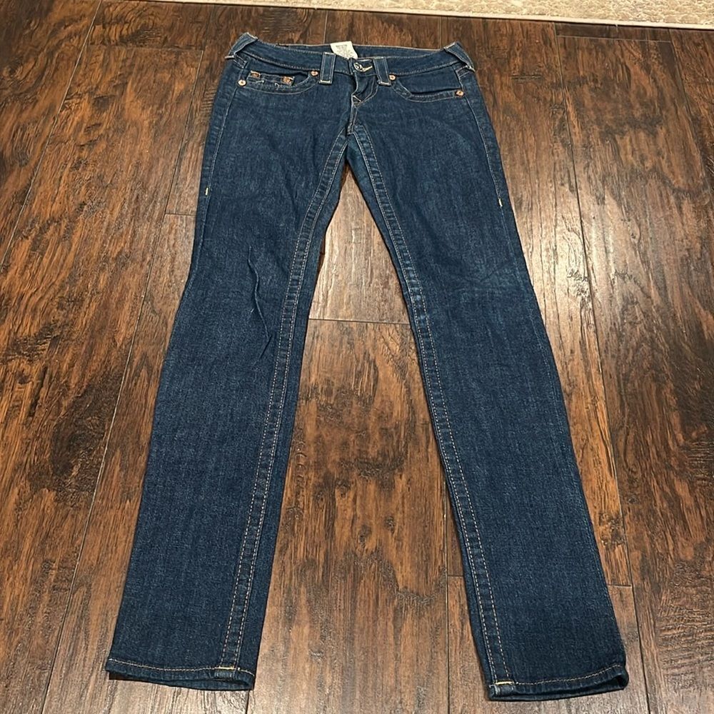 True religion skinny jeans size 26 by 33 dark wash in EUC tall girls skinny jean